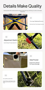Portable Folding Camping Chair – Reclining Outdoor Seat with Leg Support