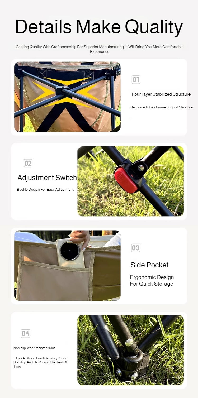 Portable Folding Camping Chair – Reclining Outdoor Seat with Leg Support