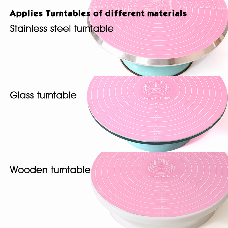 Silicone Cake Turntable Mat – Non-stick Heat Resistant Tool for Baking