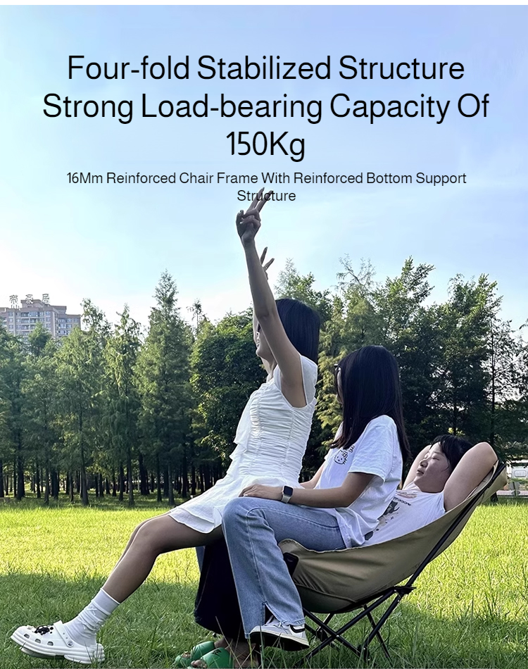 Portable Folding Camping Chair – Reclining Outdoor Seat with Leg Support