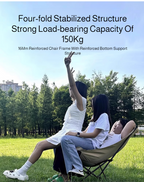 Portable Folding Camping Chair – Reclining Outdoor Seat with Leg Support