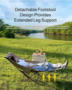 Portable Folding Camping Chair – Reclining Outdoor Seat with Leg Support
