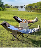 Portable Folding Camping Chair – Reclining Outdoor Seat with Leg Support