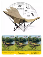 Portable Folding Camping Chair – Reclining Outdoor Seat with Leg Support