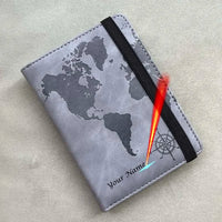 Personalized Passport Cover – RFID Blocking World Map Design for Travel