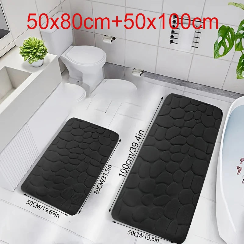 Absorbent Bathroom Rug – Slip-Resistant Floor Mat for Shower and Bathtub
