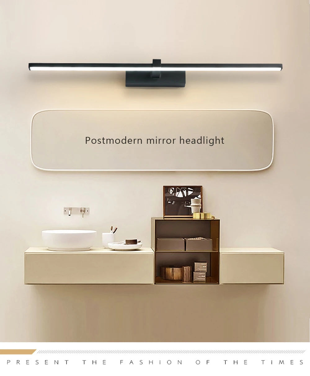 Modern Aluminum LED Wall Light – Adjustable Bathroom Mirror Vanity Lamp
