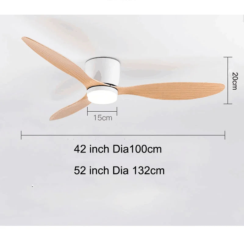 Dimmable LED Ceiling Fan – 42-52 Inch DC Motor for Modern Home Lighting