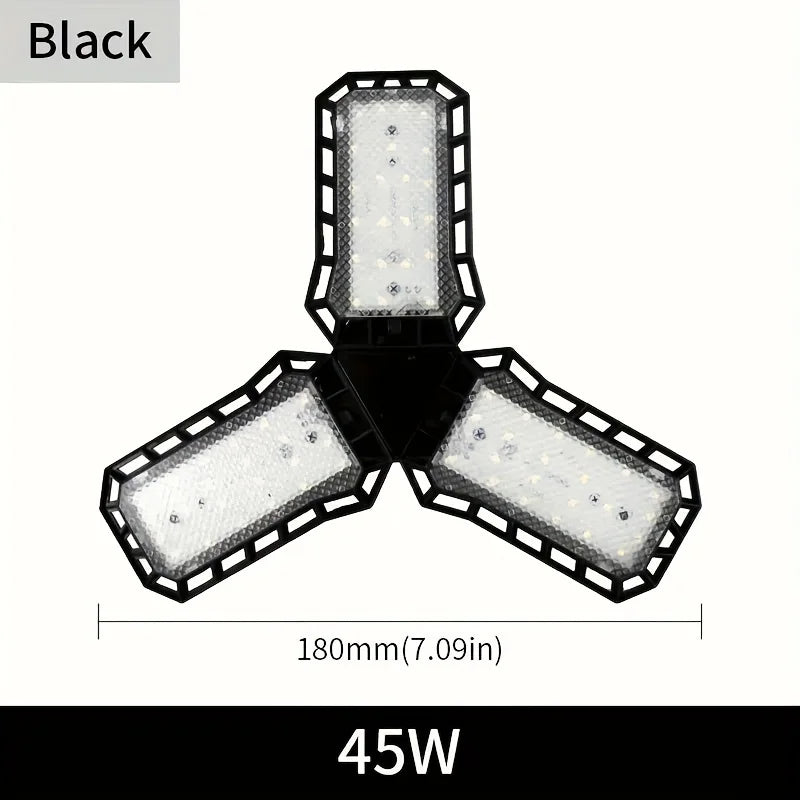 Adjustable LED Garage Lights – Foldable Ceiling Work Lamp for Workshop Warehouse