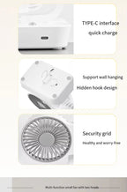 Portable Double Head Desk Fan – 8000mAh Cooling for Household and Office Use