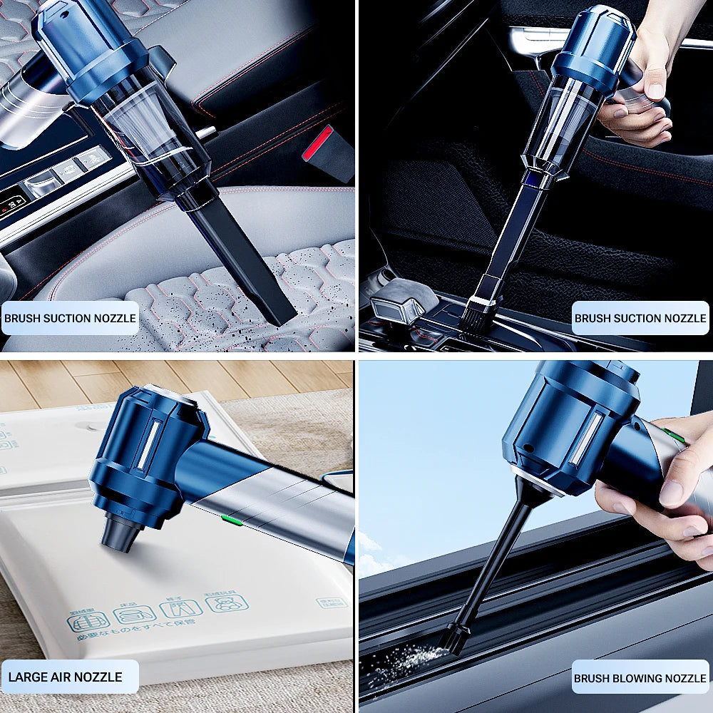 Portable Handheld Car Vacuum Cleaner – Wireless Strong Suction for Auto Interior