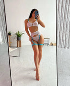 Sheer Lace Lingerie Set – Transparent Garter Bra and Panty for Cosplay