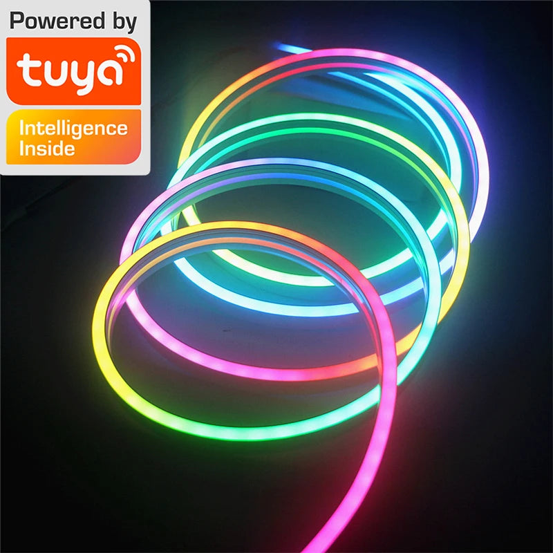 RGBIC Silicone Neon LED Strip – Music Sync Lighting for Room Decor