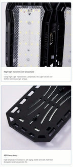 Adjustable LED Garage Lights – Foldable Ceiling Work Lamp for Workshop Warehouse
