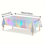 Laser Rainbow Disposable Tablecloth – Holographic Decor for Birthday Parties
