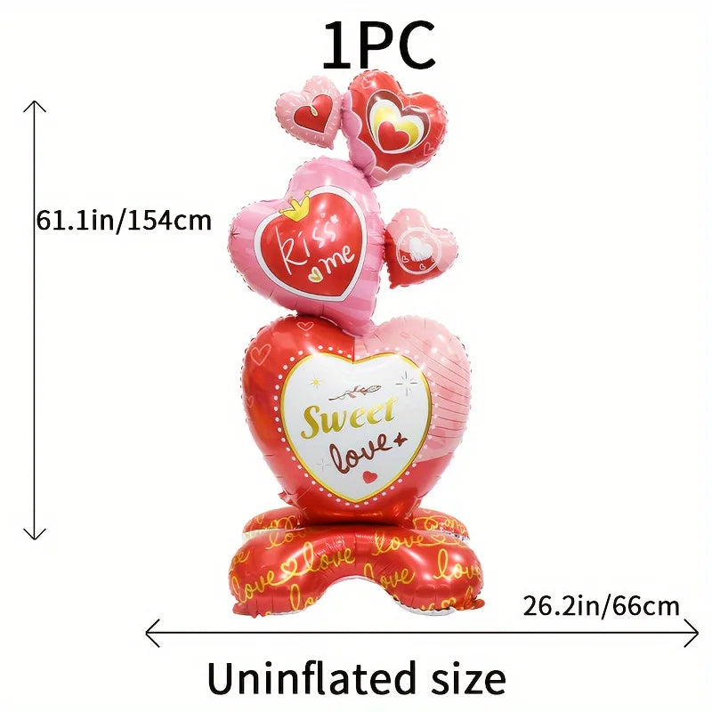 Red Rose Foil Balloon – Romantic Floral Decor for Valentine's Day Weddings