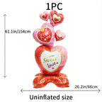 Red Rose Foil Balloon – Romantic Floral Decor for Valentine's Day Weddings