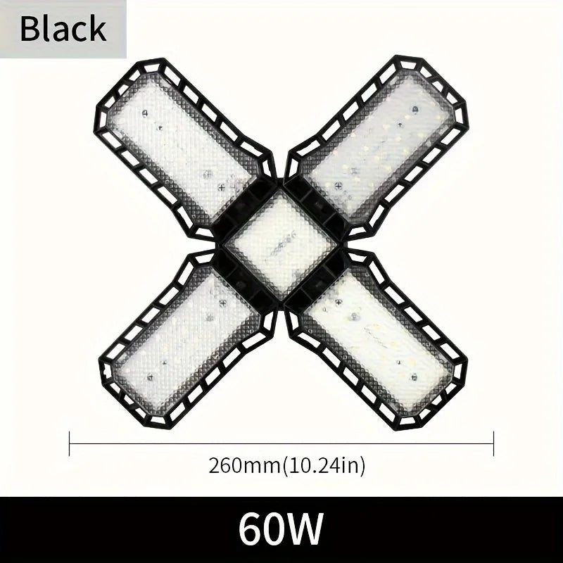 Adjustable LED Garage Lights – Foldable Ceiling Work Lamp for Workshop Warehouse