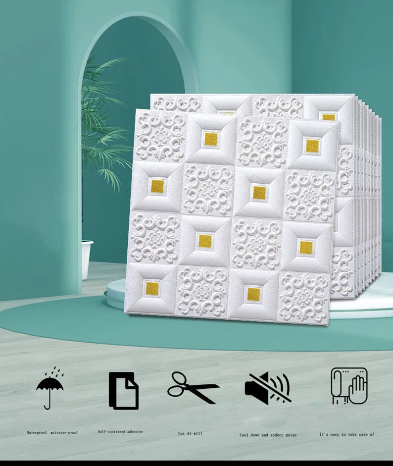 3D Brick Wall Stickers – Self-Adhesive Waterproof Panels for Home Decor