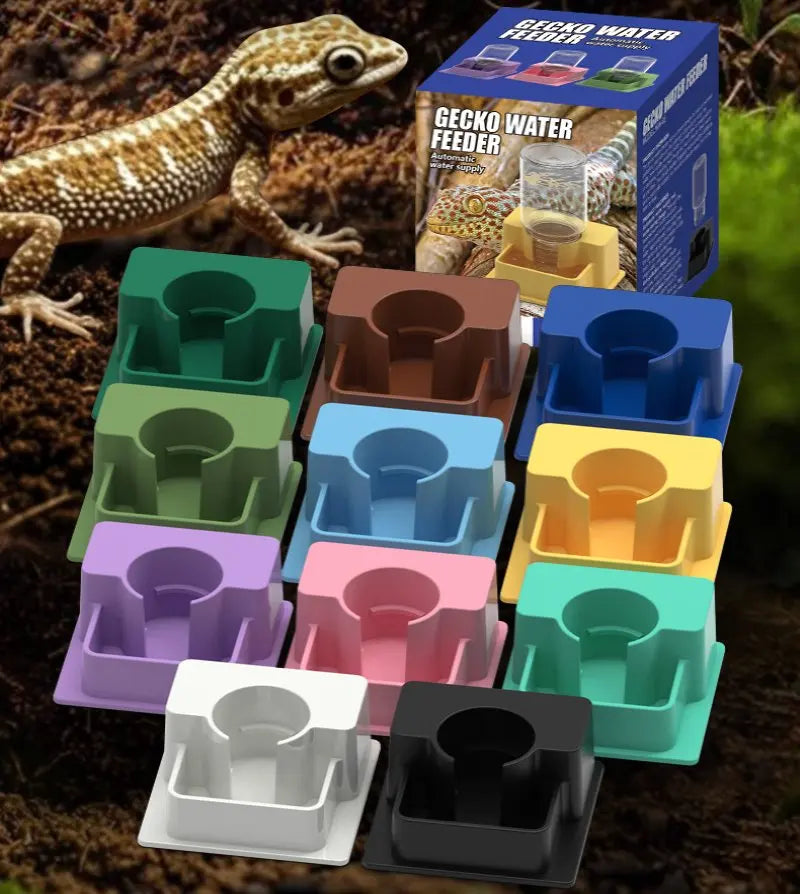 Automatic Reptile Water Dish – Decorative Feeder for Snakes Tortoise Geckos