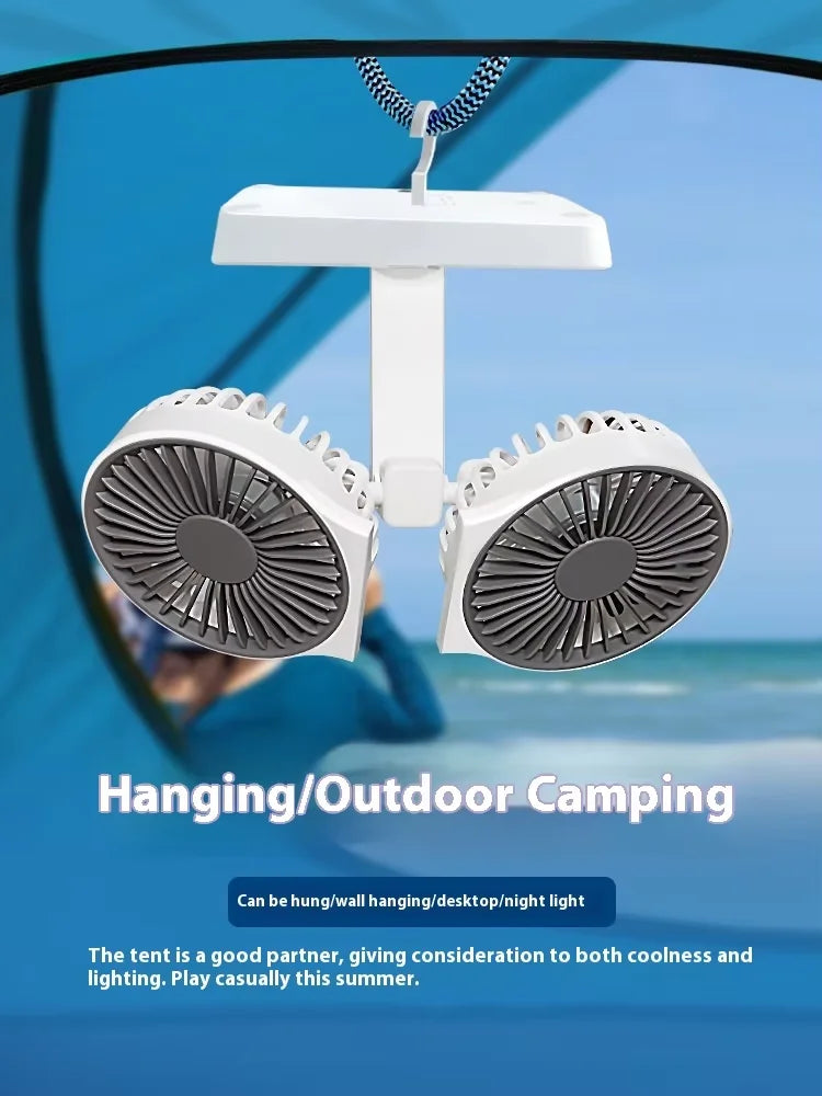 Portable Double Head Desk Fan – 8000mAh Cooling for Household and Office Use