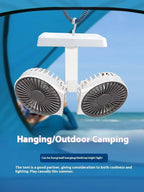 Portable Double Head Desk Fan – 8000mAh Cooling for Household and Office Use