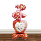 Red Rose Foil Balloon – Romantic Floral Decor for Valentine's Day Weddings