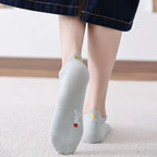 Embroidered Heart Ankle Socks – Cute Cotton Casual Footwear for Women