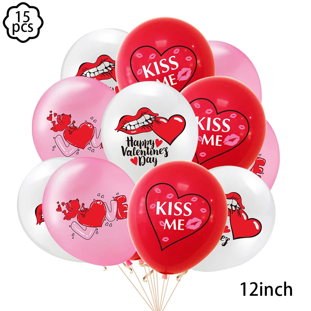 Red Rose Foil Balloon – Romantic Floral Decor for Valentine's Day Weddings