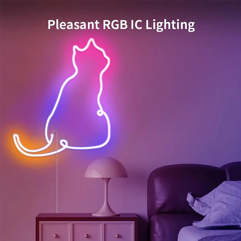 RGBIC Silicone Neon LED Strip – Music Sync Lighting for Room Decor