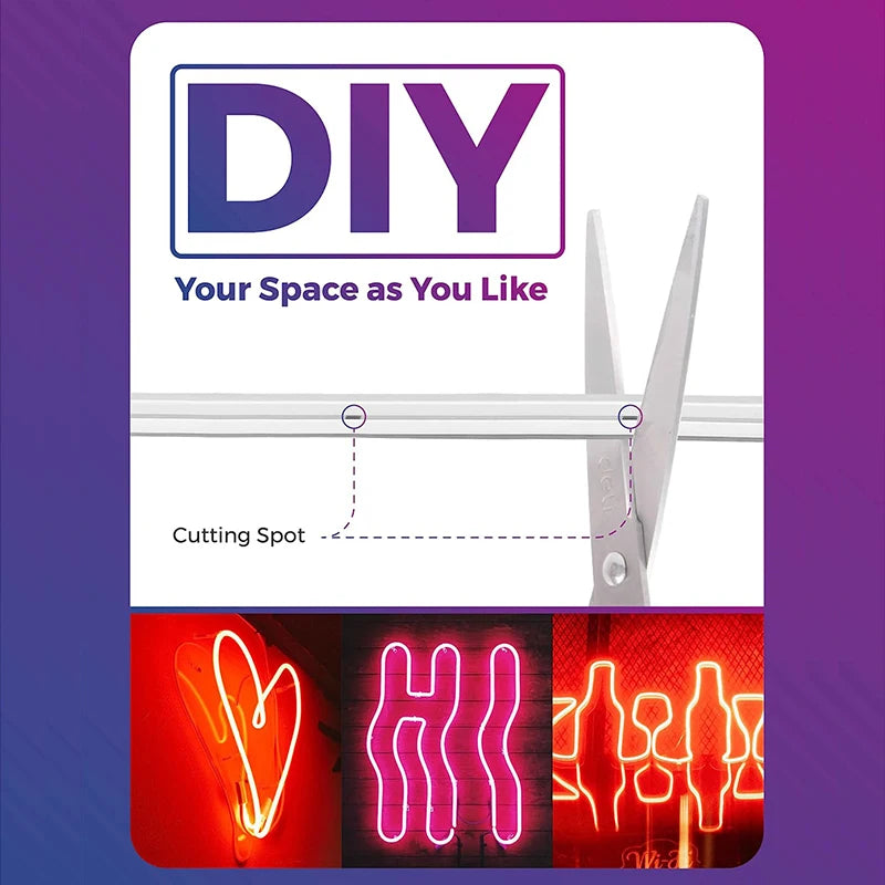 RGBIC Silicone Neon LED Strip – Music Sync Lighting for Room Decor