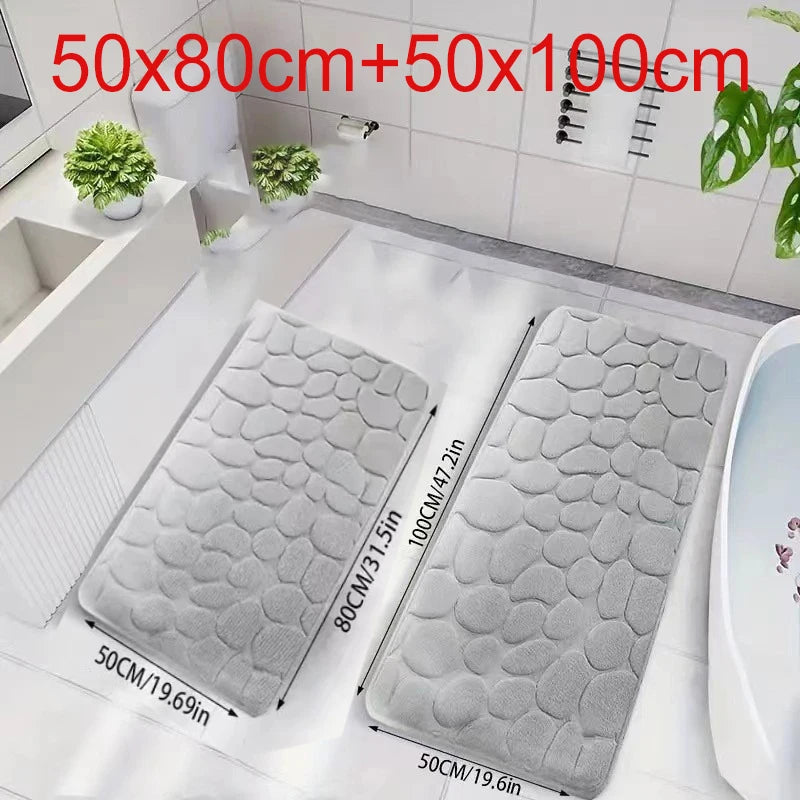 Absorbent Bathroom Rug – Slip-Resistant Floor Mat for Shower and Bathtub