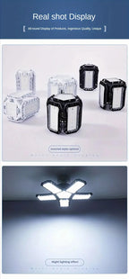Adjustable LED Garage Lights – Foldable Ceiling Work Lamp for Workshop Warehouse