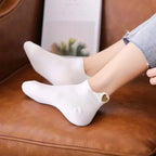 Embroidered Heart Ankle Socks – Cute Cotton Casual Footwear for Women