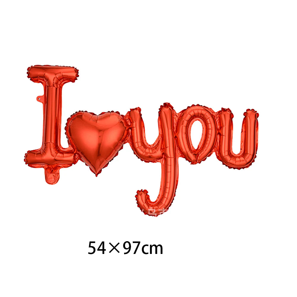 Red Rose Foil Balloon – Romantic Floral Decor for Valentine's Day Weddings