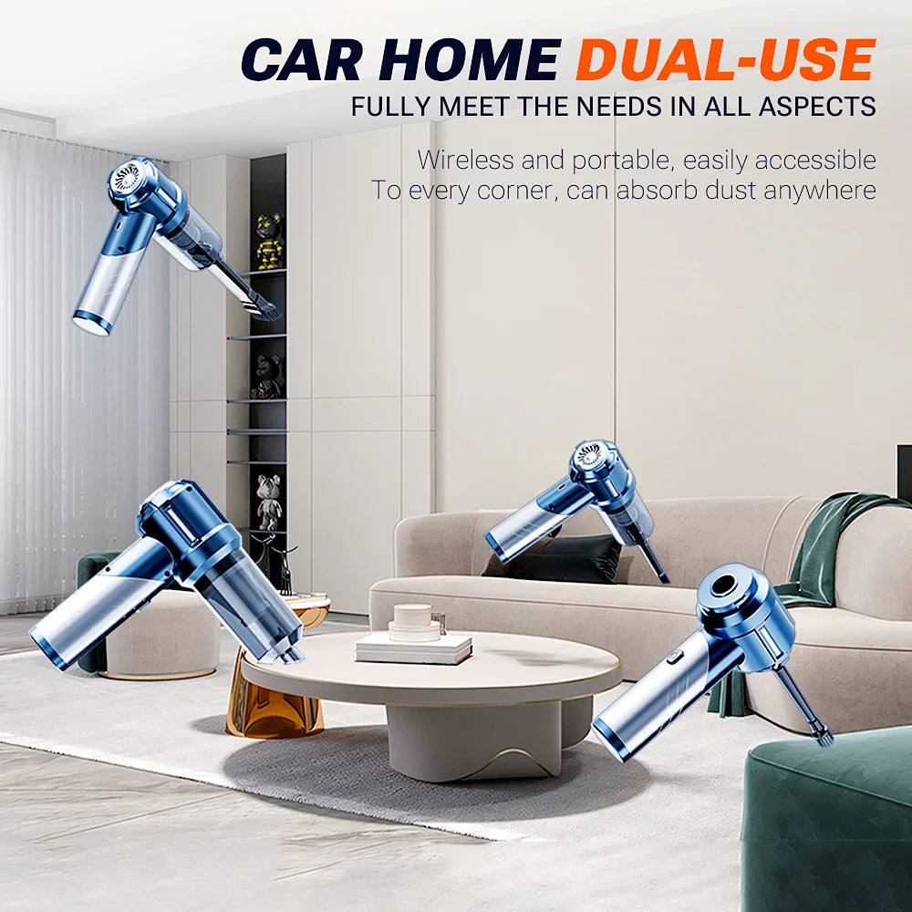 Portable Handheld Car Vacuum Cleaner – Wireless Strong Suction for Auto Interior