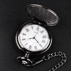 Vintage Silver Quartz Pocket Watch – Fashion Pendant Necklace for Men
