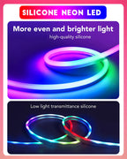 RGBIC Silicone Neon LED Strip – Music Sync Lighting for Room Decor