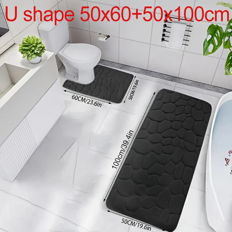 Absorbent Bathroom Rug – Slip-Resistant Floor Mat for Shower and Bathtub