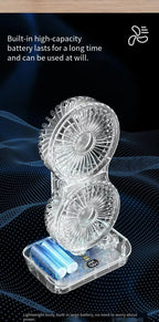 Portable Double Head Desk Fan – 8000mAh Cooling for Household and Office Use