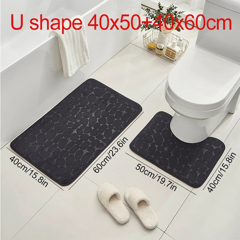 Absorbent Bathroom Rug – Slip-Resistant Floor Mat for Shower and Bathtub