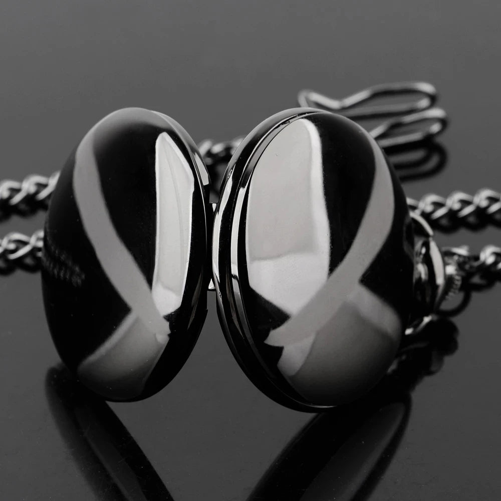 Vintage Silver Quartz Pocket Watch – Fashion Pendant Necklace for Men