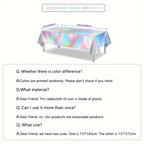 Laser Rainbow Disposable Tablecloth – Holographic Decor for Birthday Parties