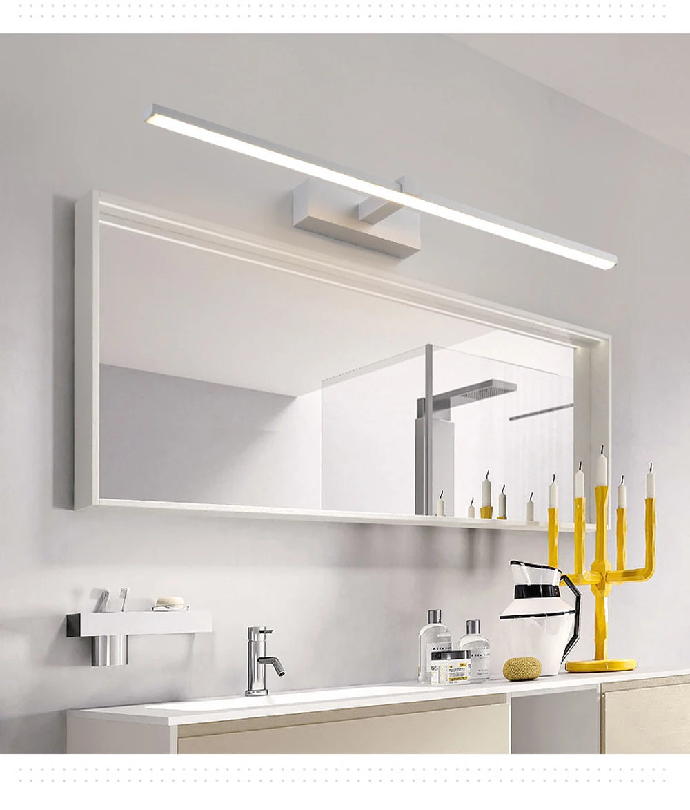 Modern Aluminum LED Wall Light – Adjustable Bathroom Mirror Vanity Lamp