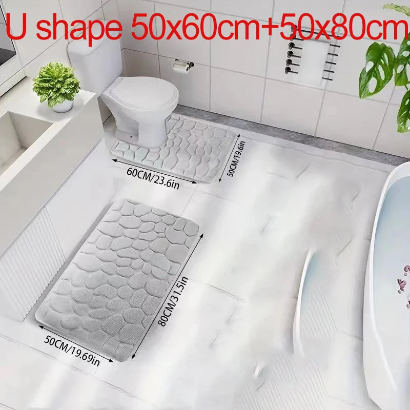 Absorbent Bathroom Rug – Slip-Resistant Floor Mat for Shower and Bathtub