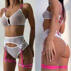 Sheer Lace Lingerie Set – Transparent Garter Bra and Panty for Cosplay