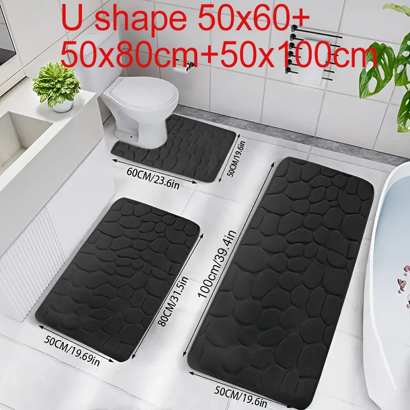 Absorbent Bathroom Rug – Slip-Resistant Floor Mat for Shower and Bathtub