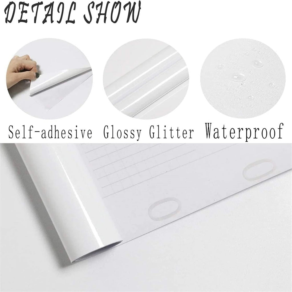 Self-Adhesive High Gloss PVC Wallpaper – Waterproof Film for Furniture Decor