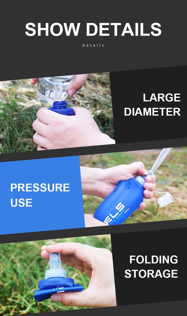 Collapsible TPU Water Bottle – BPA-Free Soft Flask for Outdoor Sports