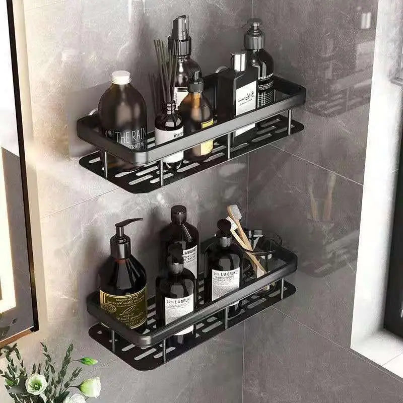 Adhesive Corner Shower Shelf – No Drill Wall Storage for Bathroom Organization